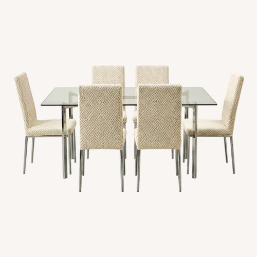 Used Modern Glass Dining Set with Chairs for sale on AptDeco