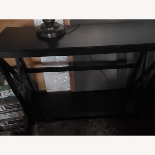 Used Amazon Dark Brown Wood Console Table for sale on AptDeco