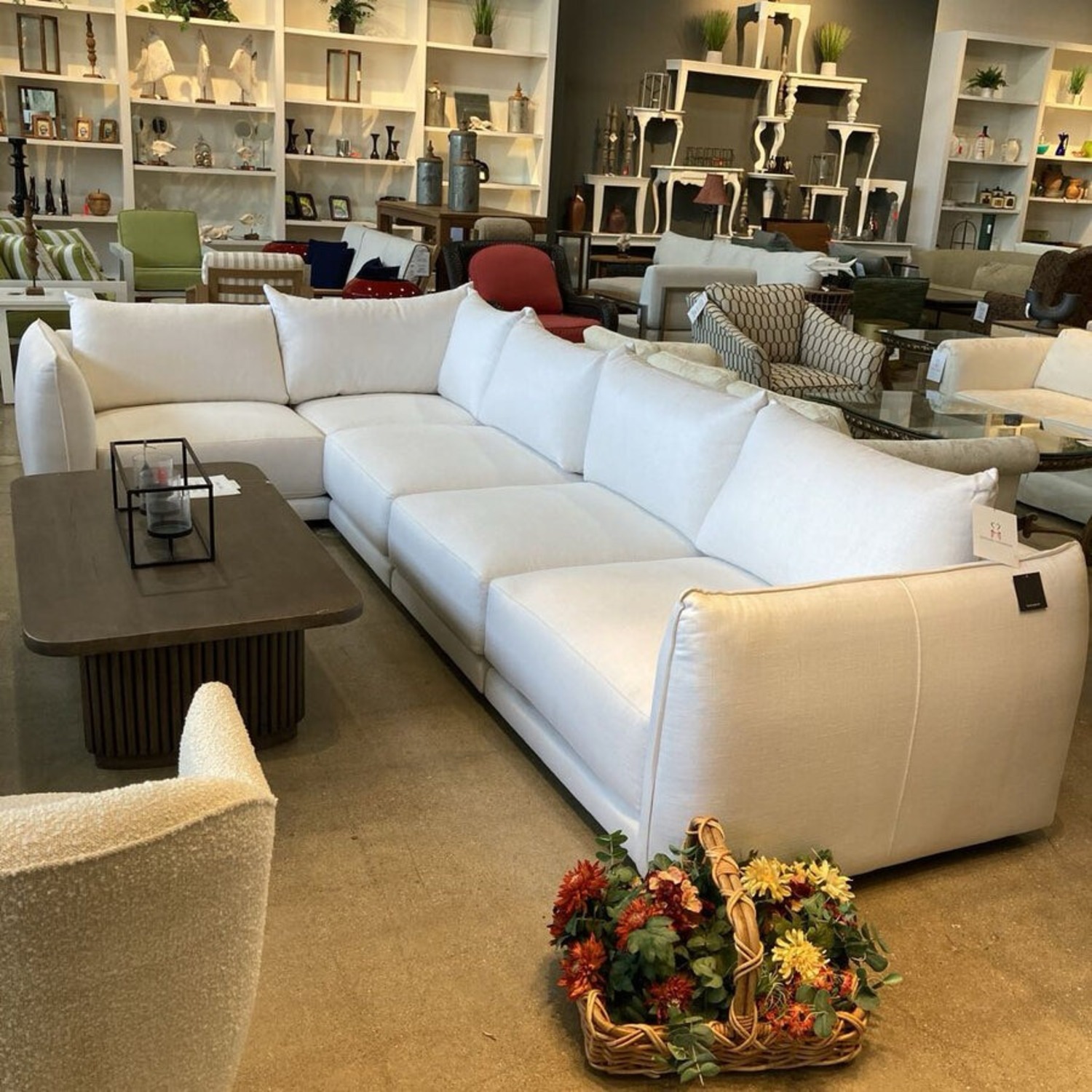 L-Shape Sectional Performance Linen Weave - image-2