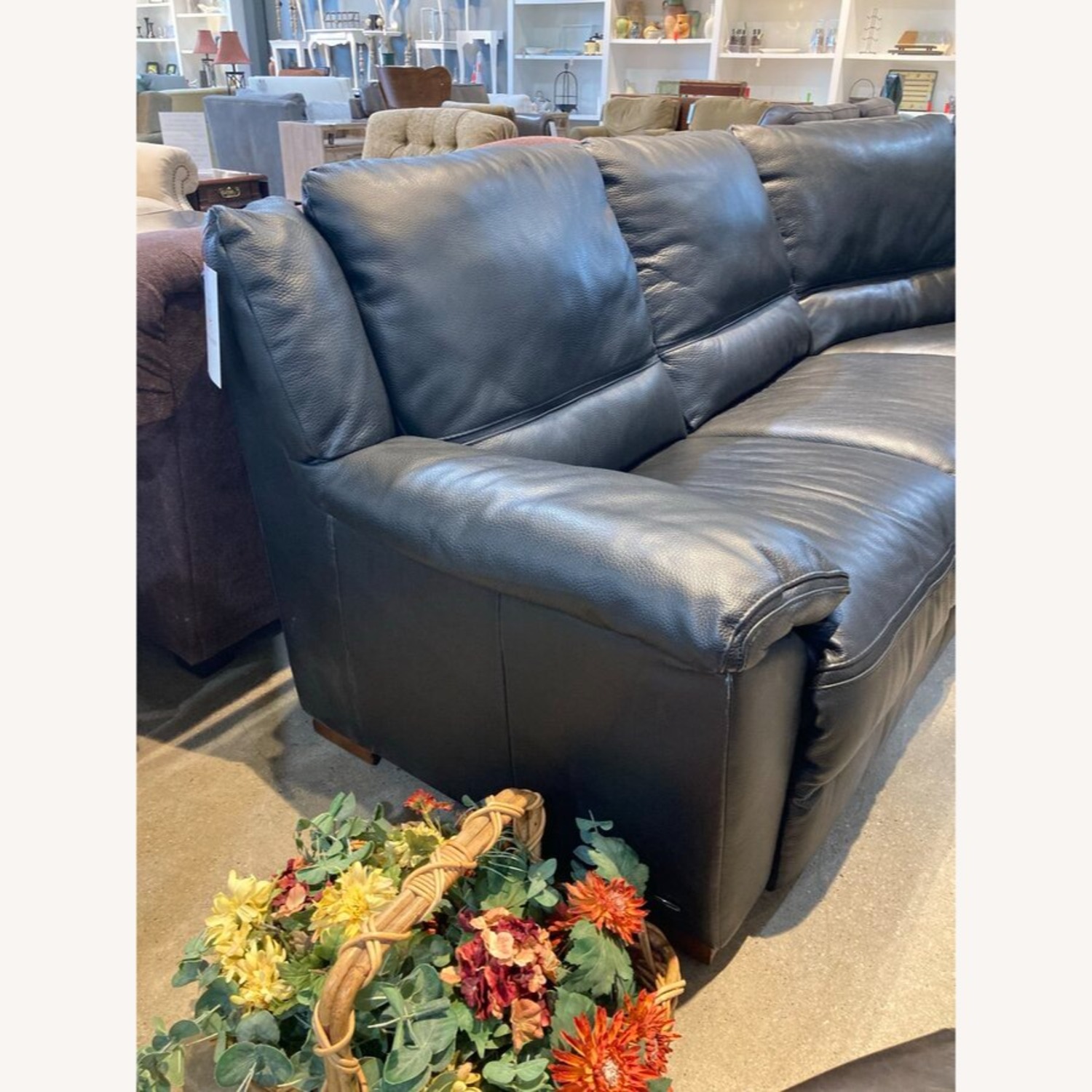 Contemporary Curved Leather Sectional - image-3