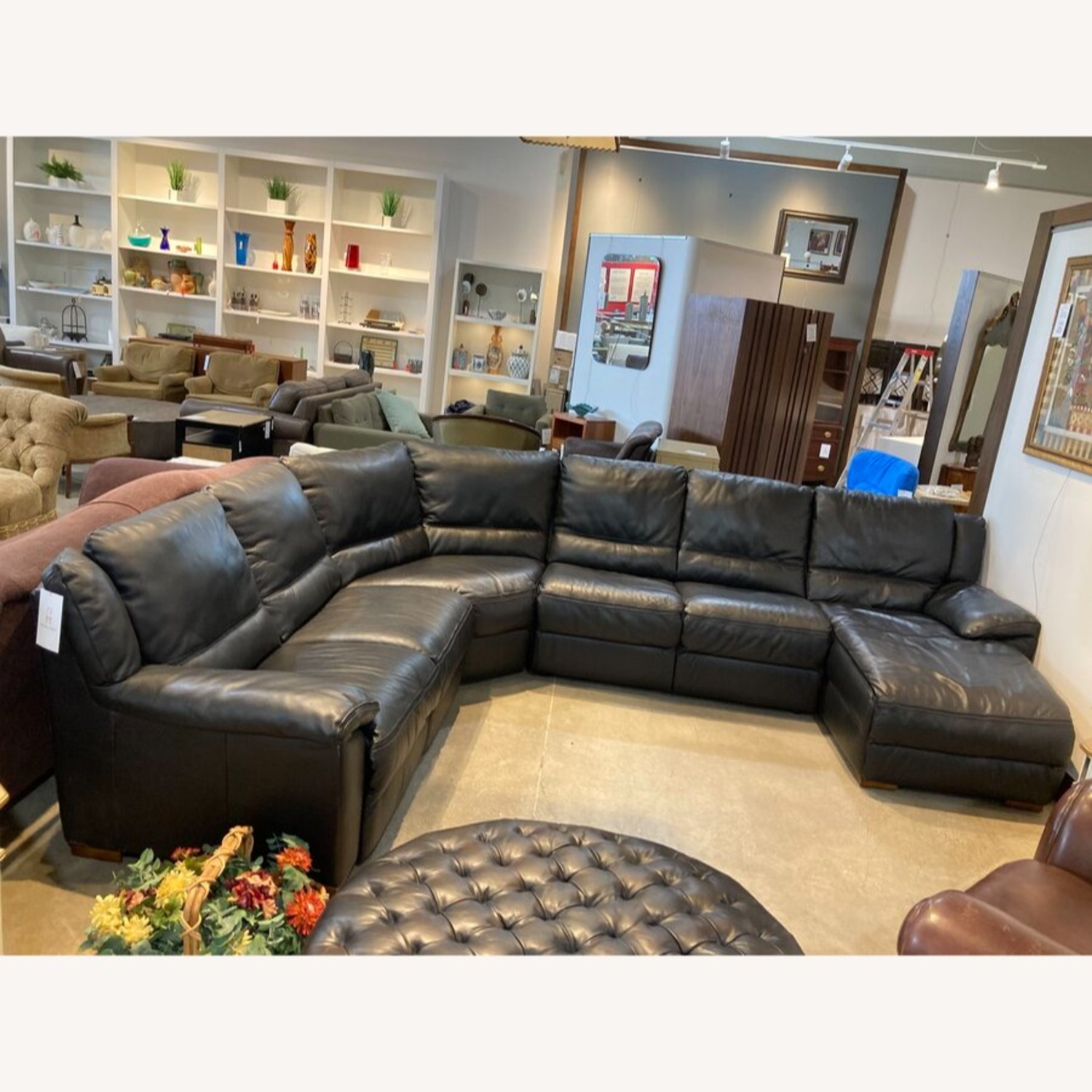 Contemporary Curved Leather Sectional - image-2