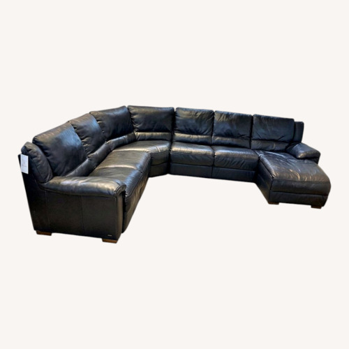 Used Contemporary Curved Leather Sectional for sale on AptDeco