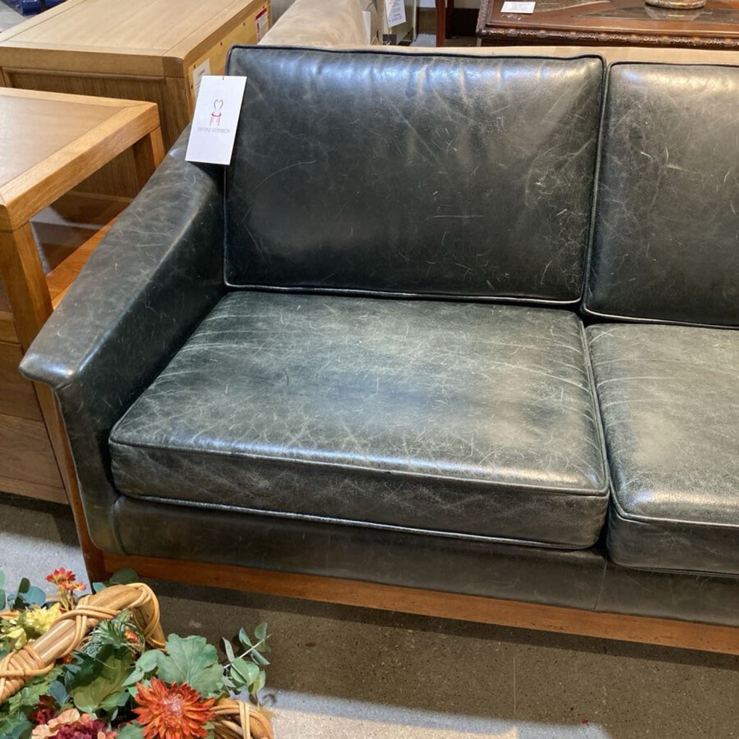 Mid-Century Danish Modern Leather 3-Seat Sofa - image-2