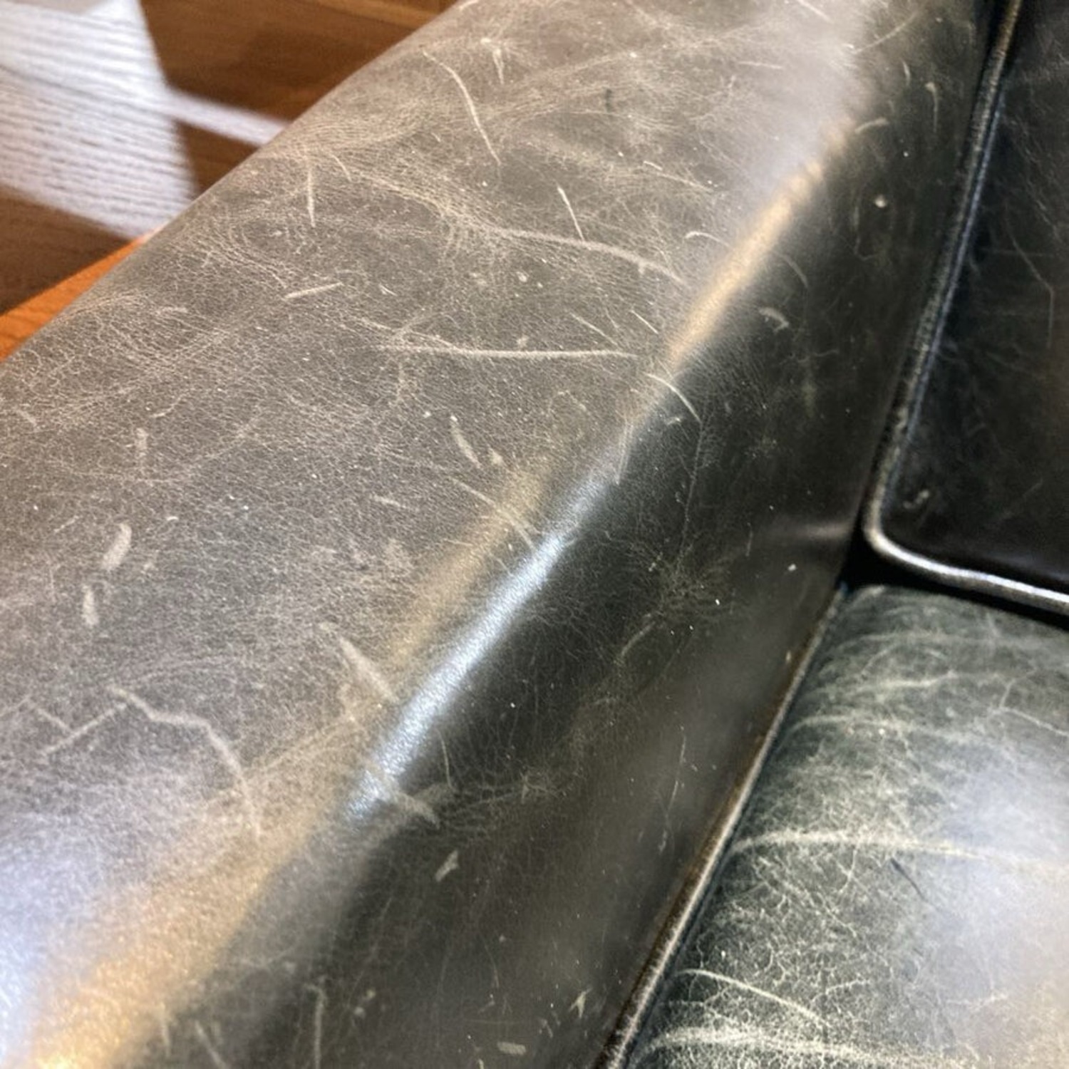 Mid-Century Danish Modern Leather 3-Seat Sofa - image-7