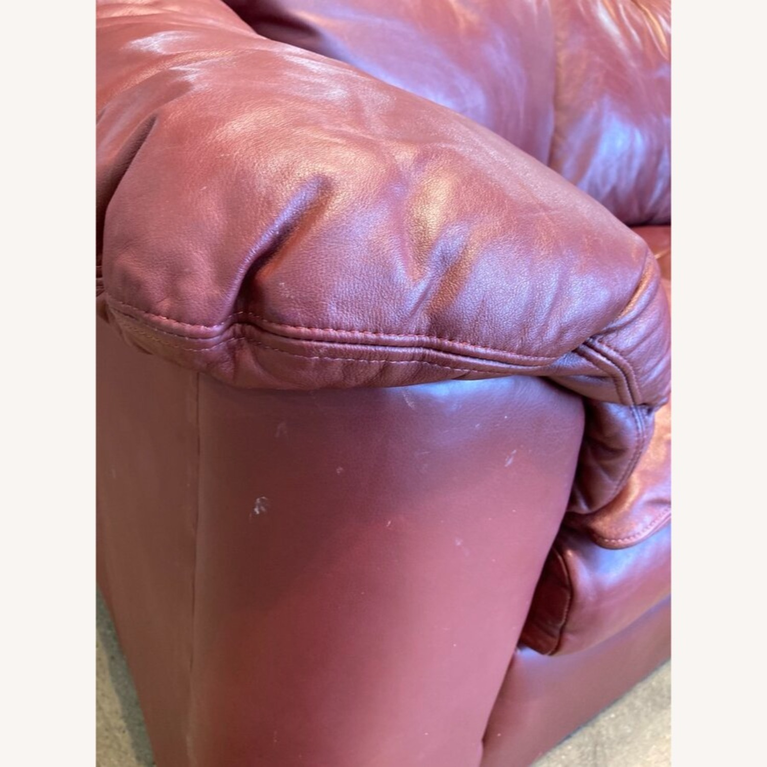 Leathercraft Pillow Top Leather 3-Seat Sofa Red - image-5