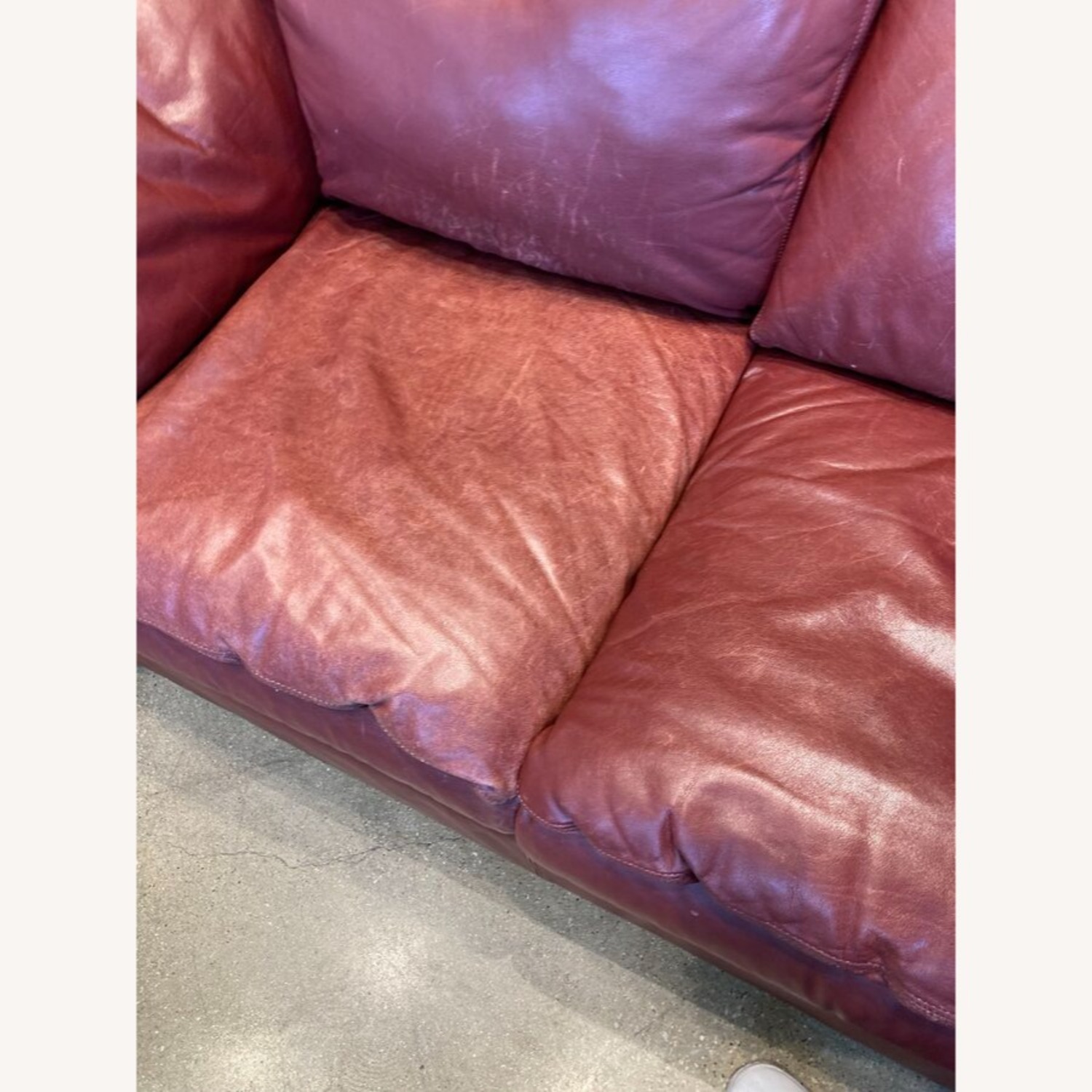 Leathercraft Pillow Top Leather 3-Seat Sofa Red - image-4