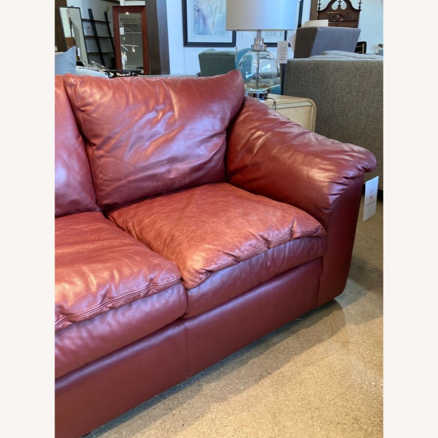 Leathercraft Pillow Top Leather 3-Seat Sofa Red - image-2