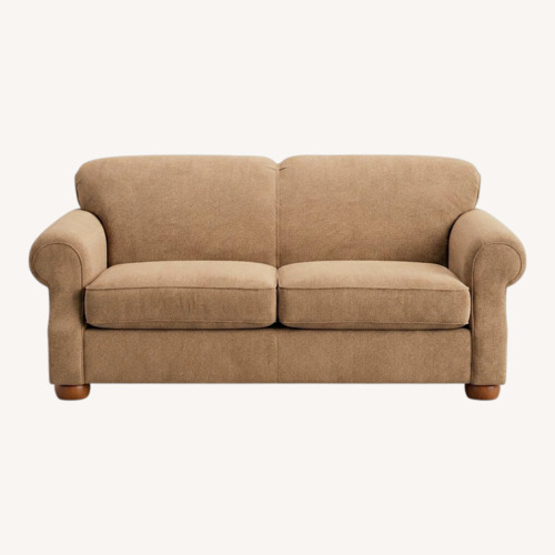 Used Traditional Fabric Roll-Arm Sofa Brown for sale on AptDeco