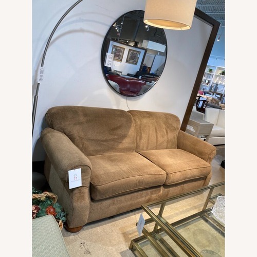 Used Traditional Fabric Roll-Arm Sofa Brown for sale on AptDeco