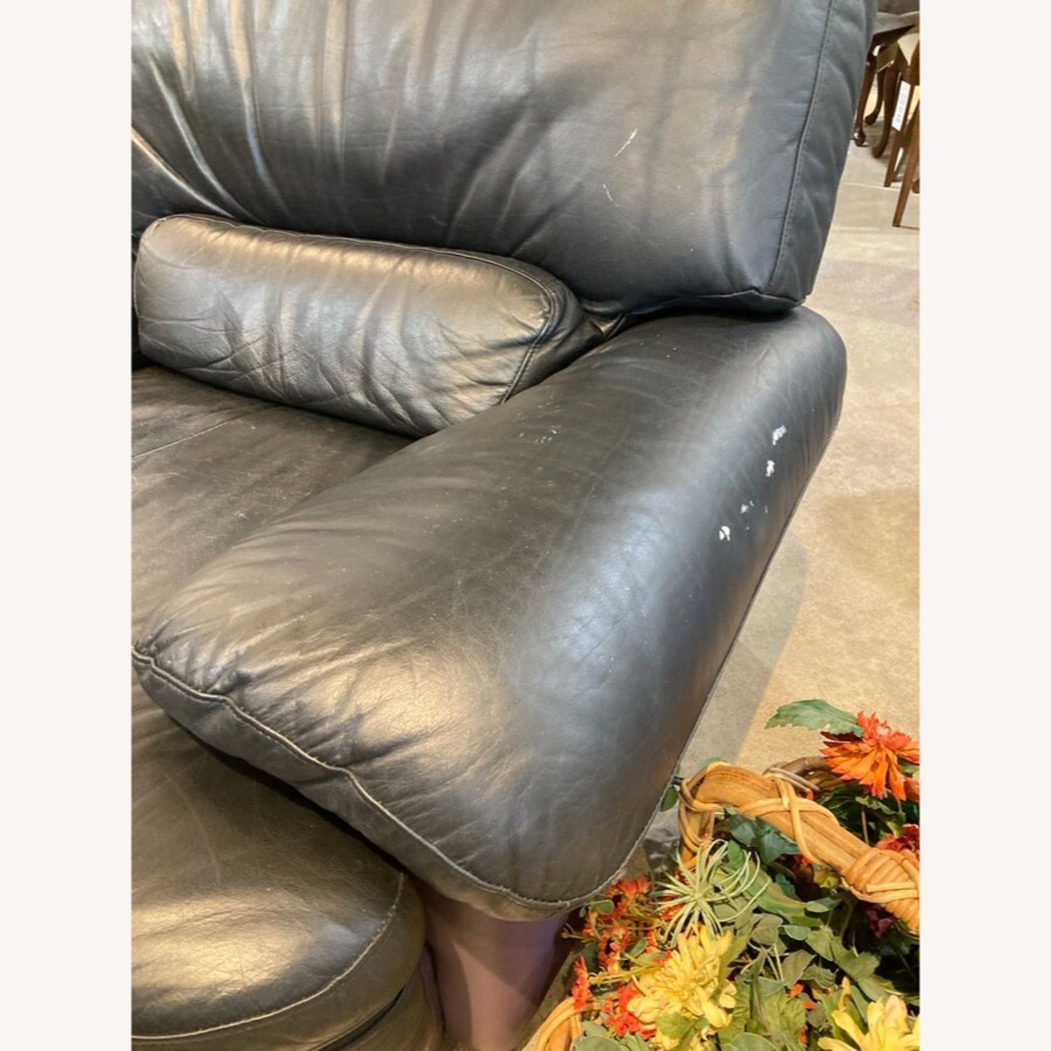 Postmodern Leather Swivel Armchair - image-8