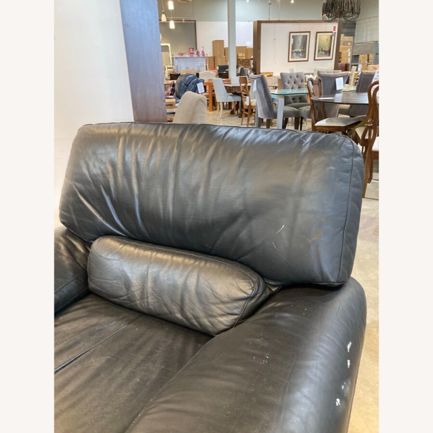 Postmodern Leather Swivel Armchair - image-5