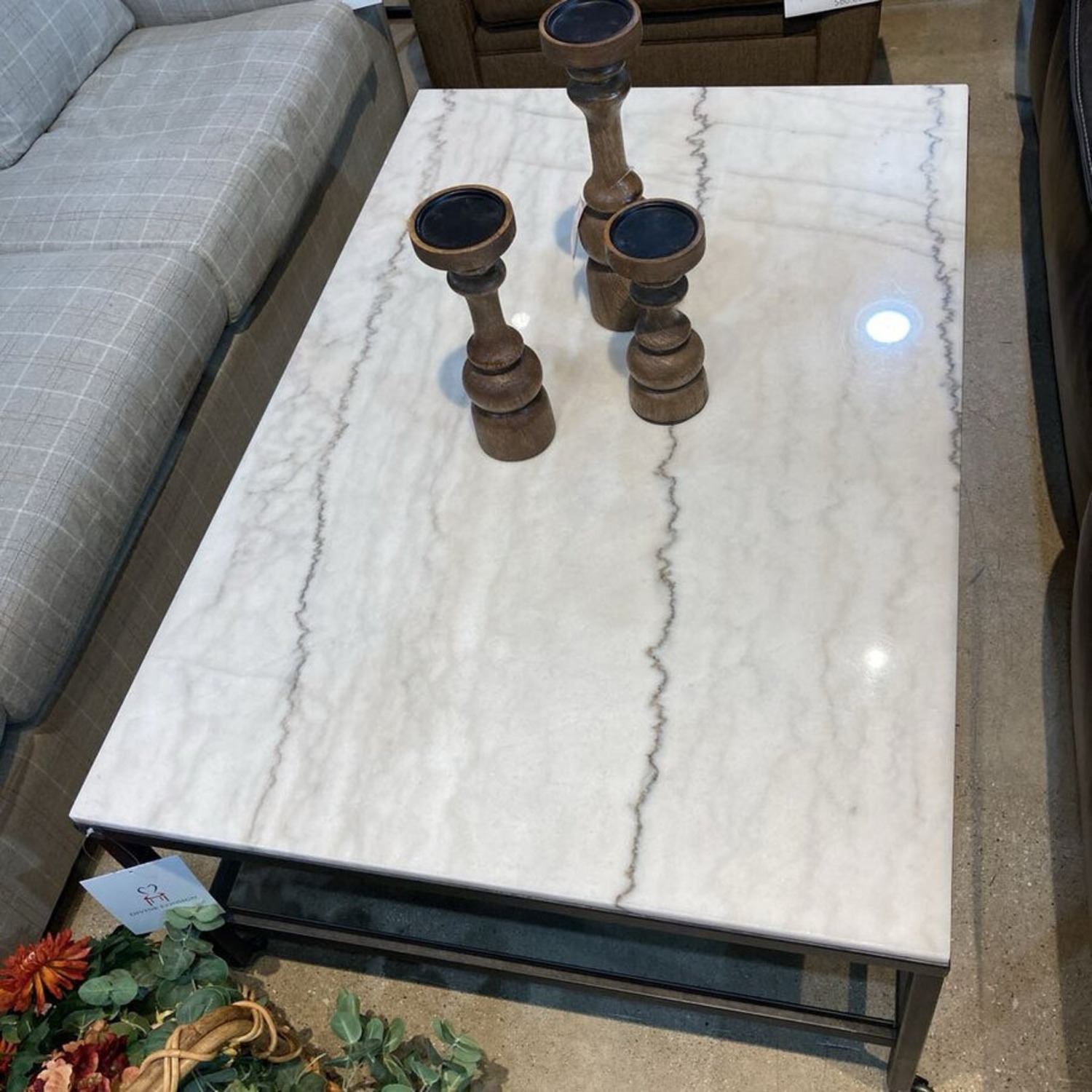 Whitman Rectangular Marble Top Coffee Table - image-4