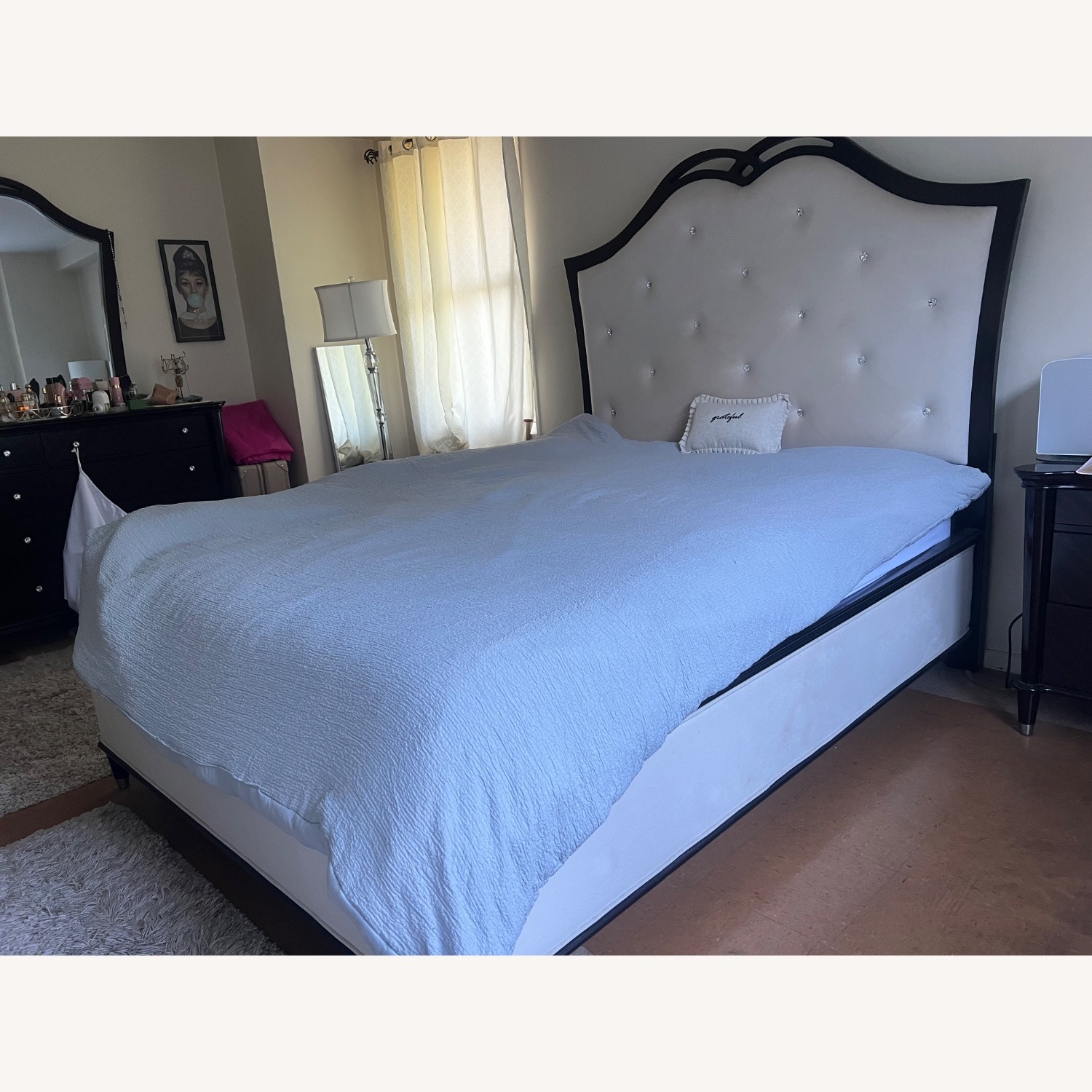 Raymour & Flanigan Dark Brown Wood Queen Bed - image-2