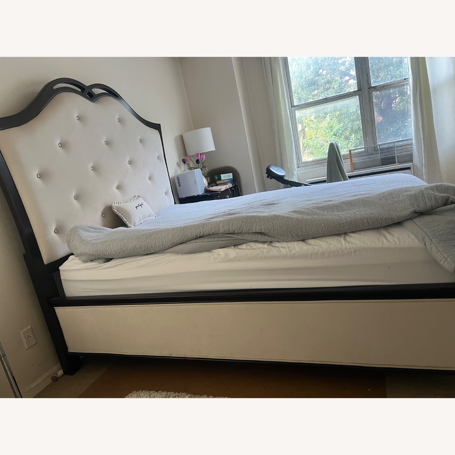 Raymour & Flanigan Dark Brown Wood Queen Bed - image-3