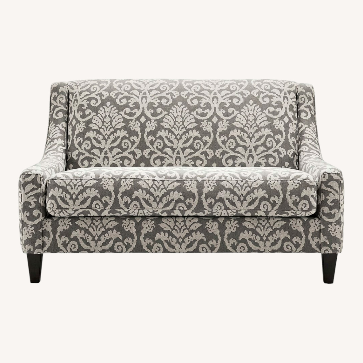Anastasia Elegant Gray & Cream Damask Loveseat - image-0