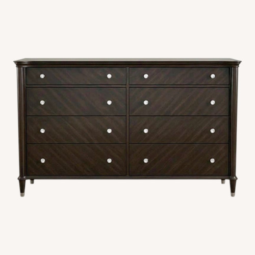 Used Raymour & Flanigan Dark Brown Wood Dresser for sale on AptDeco