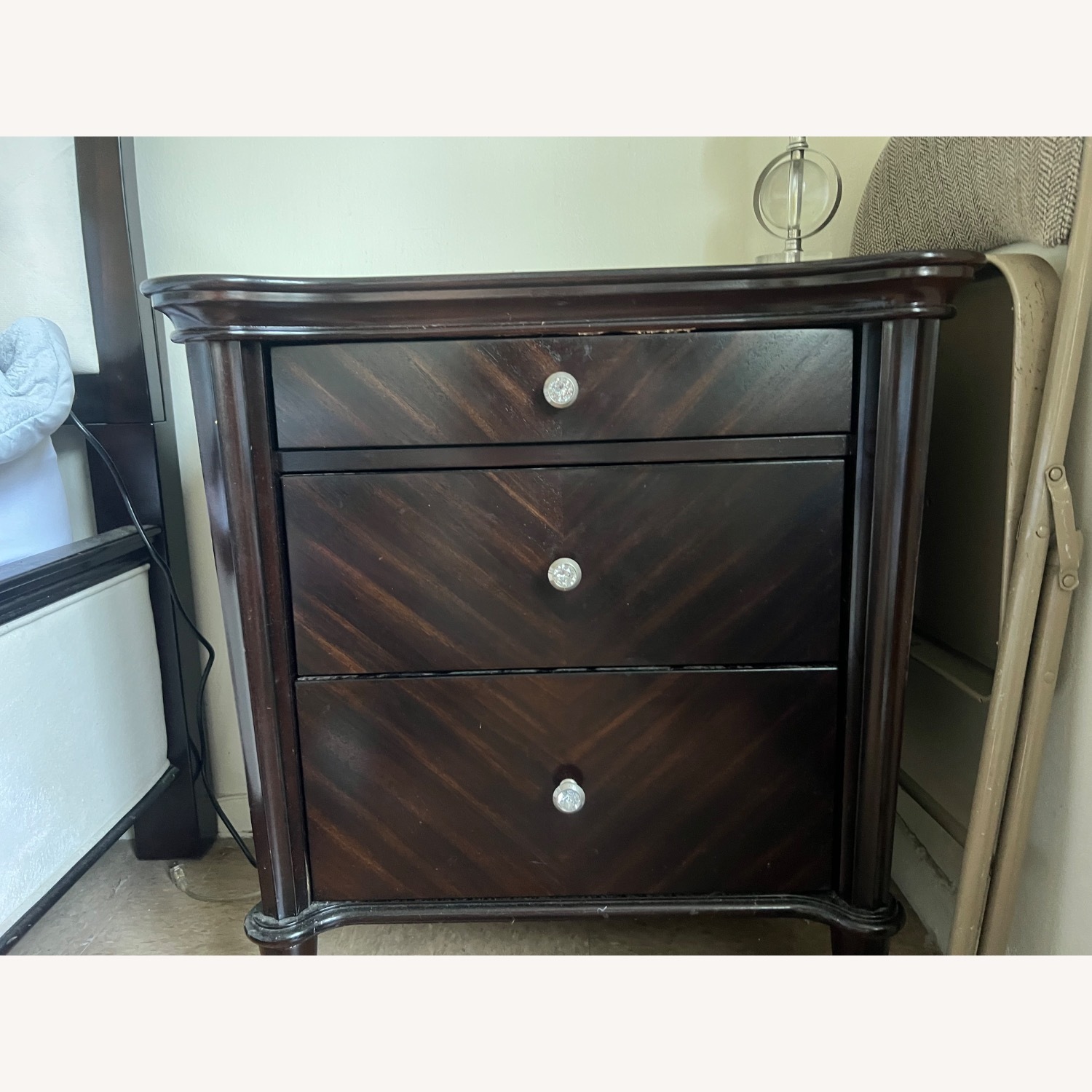 Raymour & Flanigan Dark Brown Wood Nightstands - image-3