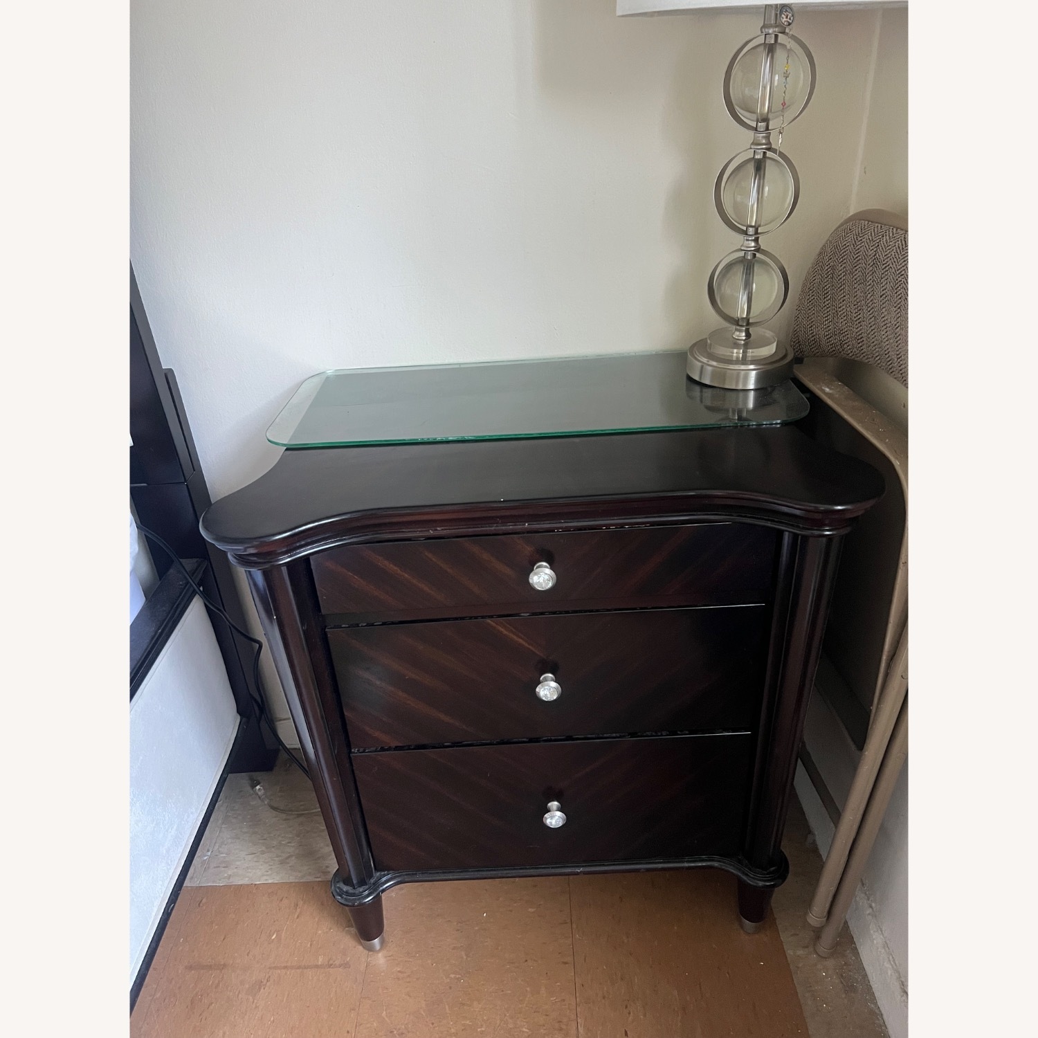 Raymour & Flanigan Dark Brown Wood Nightstands - image-1