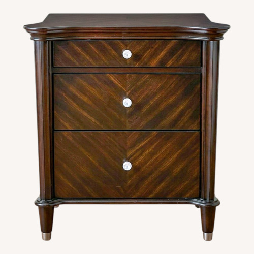 Used Raymour & Flanigan Dark Brown Wood Nightstands for sale on AptDeco