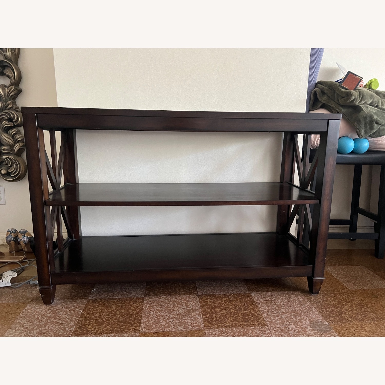 Raymour & Flanigan Dark Brown Wood Side Table - image-1