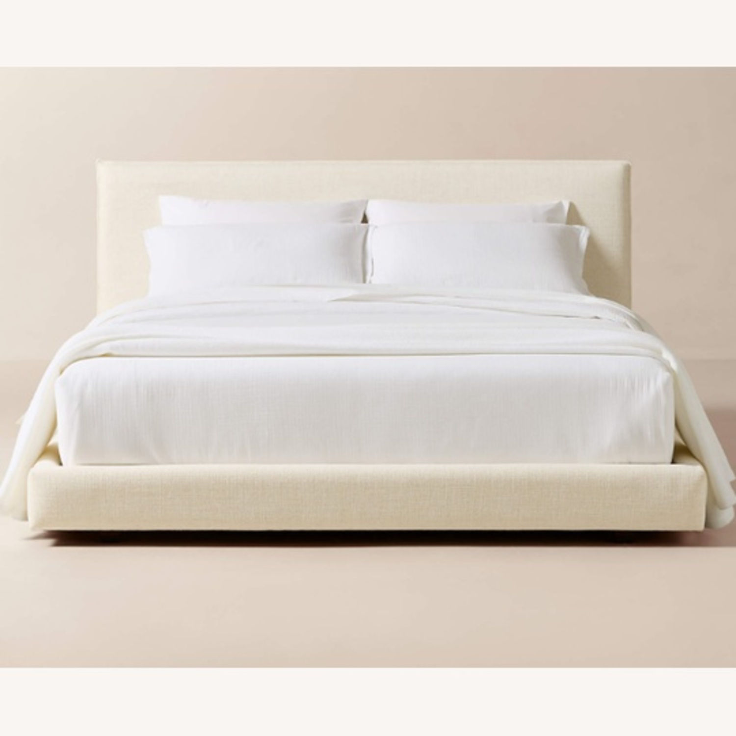 CB2 White Fabric Queen Bed - image-8