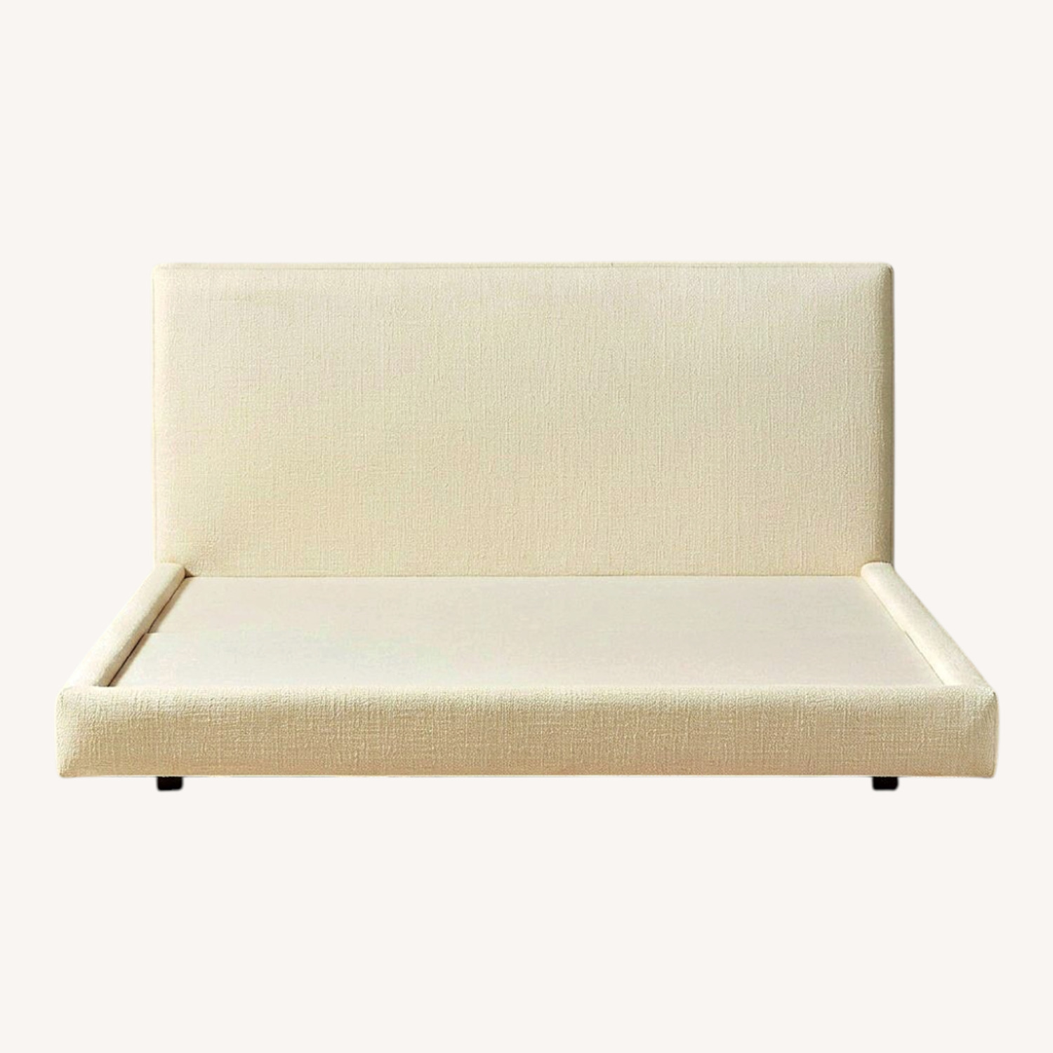 CB2 White Fabric Queen Bed - image-0
