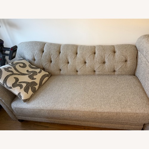 Used Bob's Discount Furniture Scarlett Light Gray Chaise Lounge for sale on AptDeco