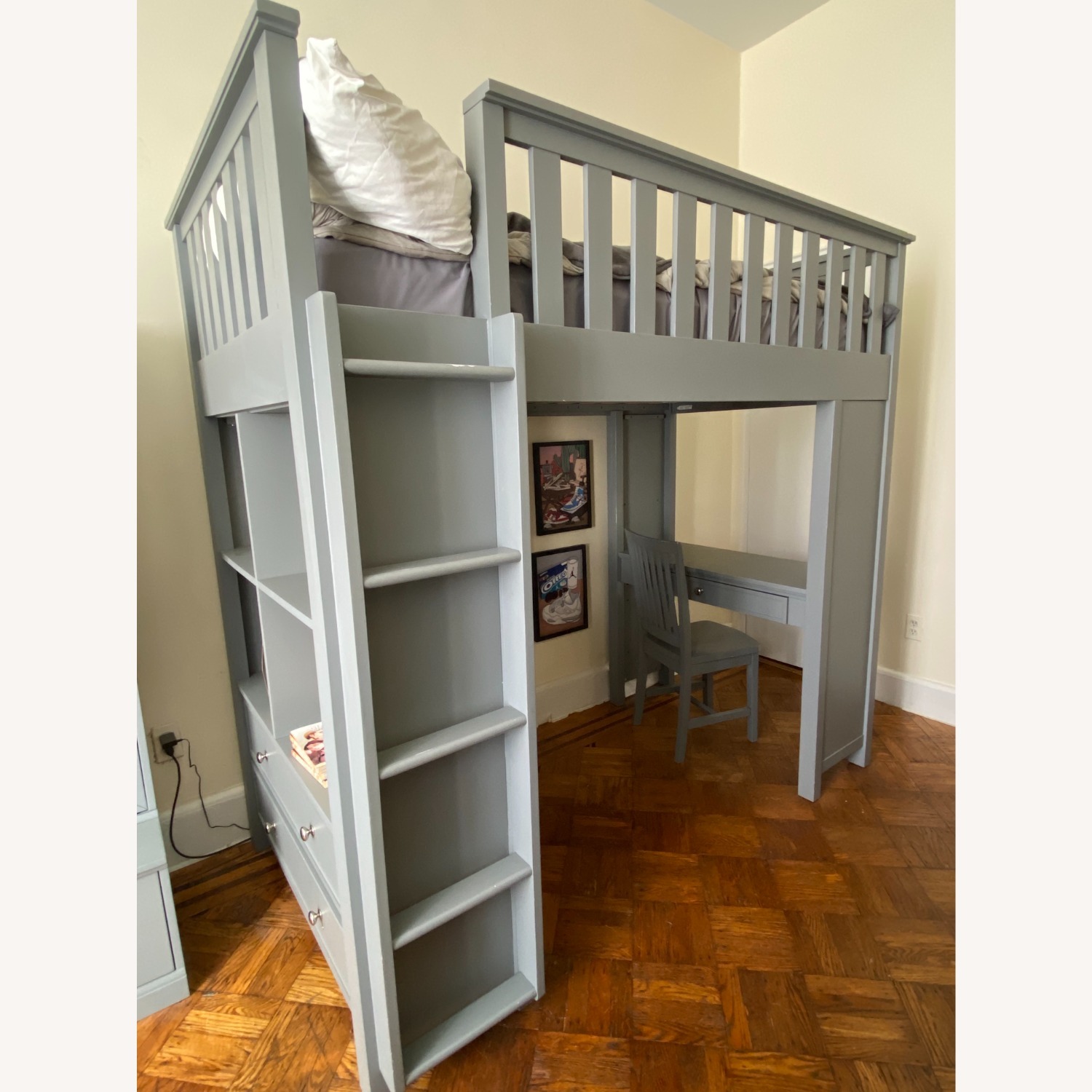 Pottery Barn Kids Elliot Twin Loft Bed and Chair - image-3