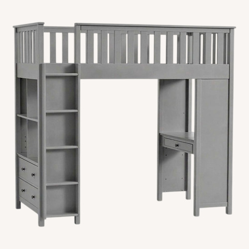 Used Pottery Barn Kids Elliot Twin Loft Bed and Chair for sale on AptDeco