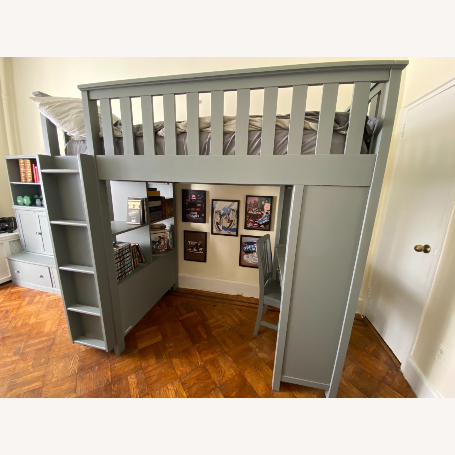 Pottery Barn Kids Elliot Twin Loft Bed and Chair - image-2