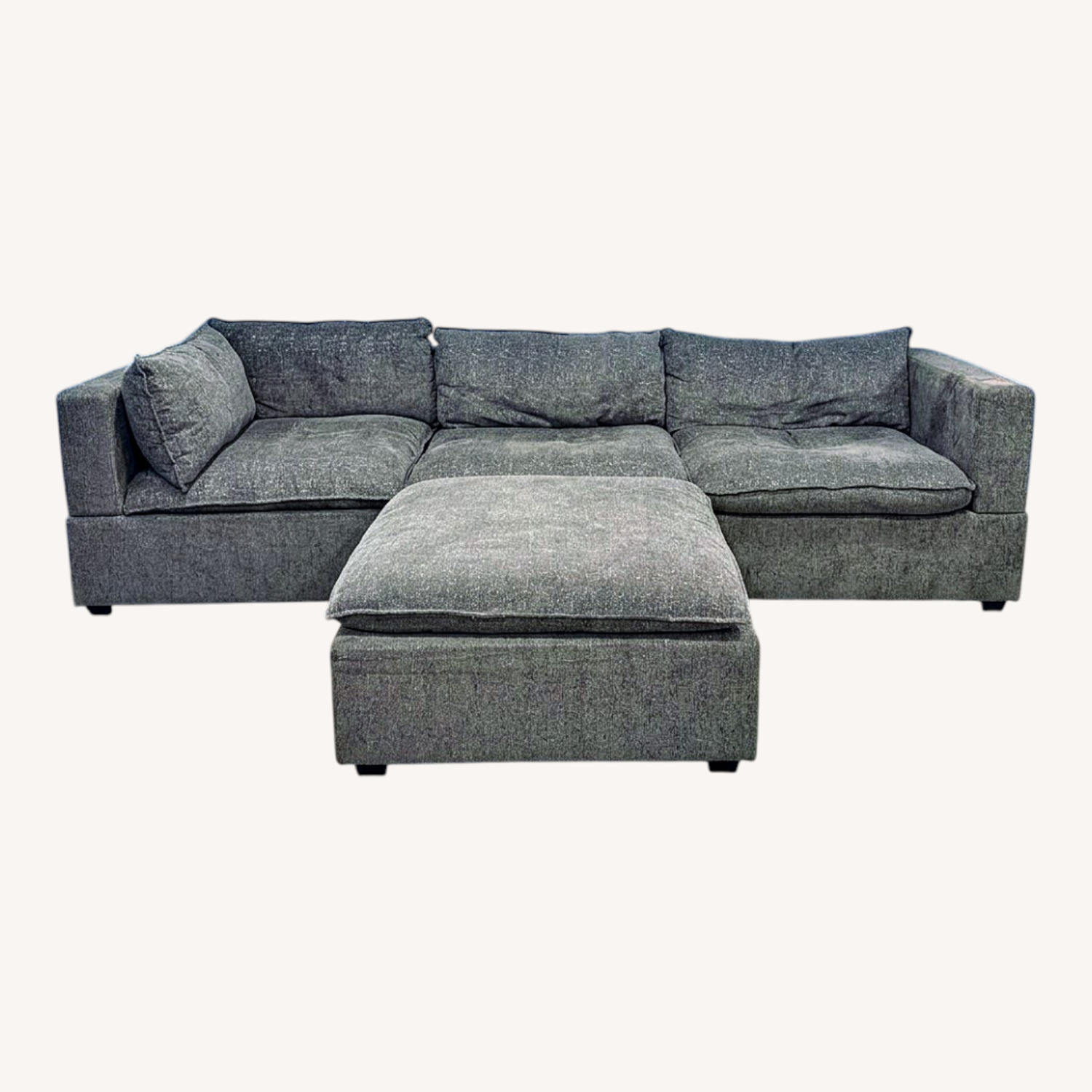 Dark Gray Fabric 3+ Piece Sectional - image-5