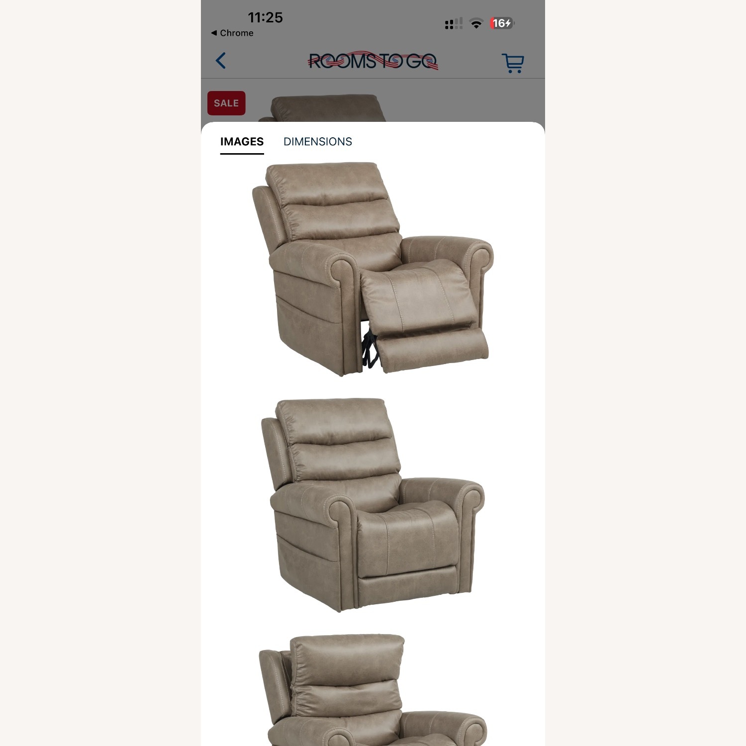 Rooms To Go Colson  Light Brown Polyurethane Recliner - image-1