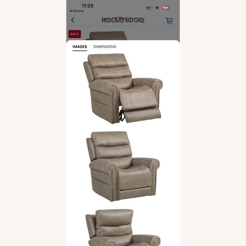 Used Rooms To Go Colson  Light Brown Polyurethane Recliner for sale on AptDeco