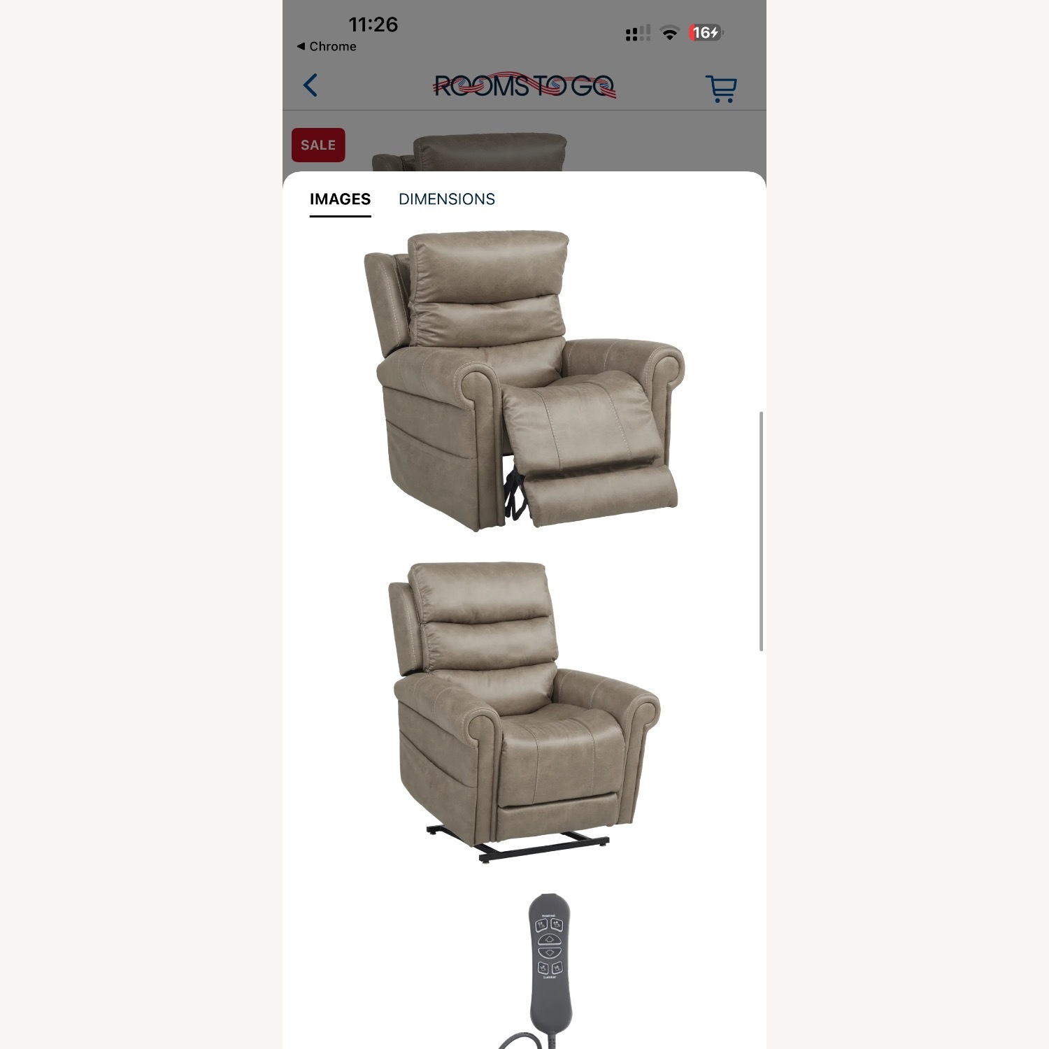 Rooms To Go Colson  Light Brown Polyurethane Recliner - image-3