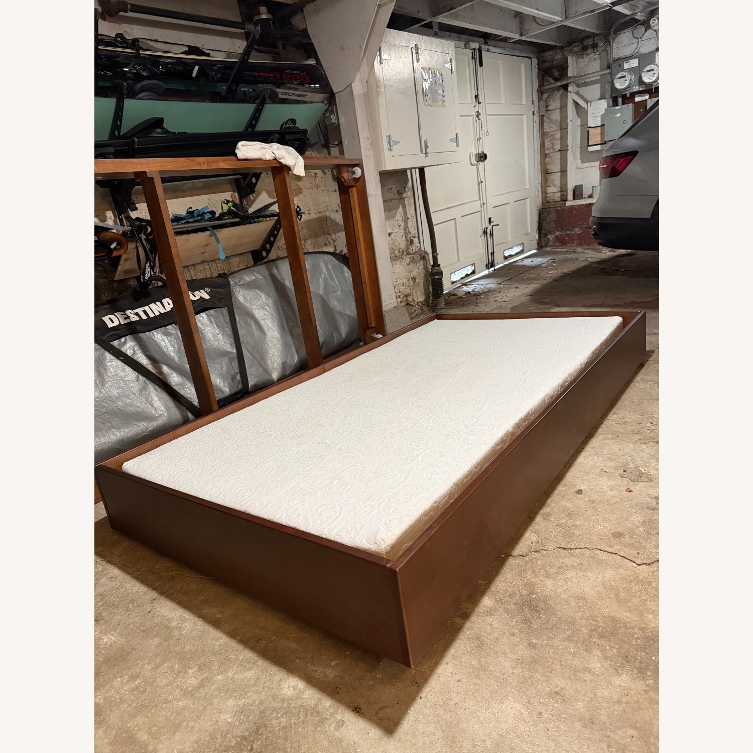Crate & Barrel Taylor Walnut Trundle Bed - image-2