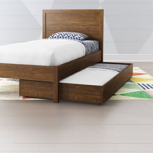 Used Crate & Barrel Taylor Walnut Trundle Bed  for sale on AptDeco