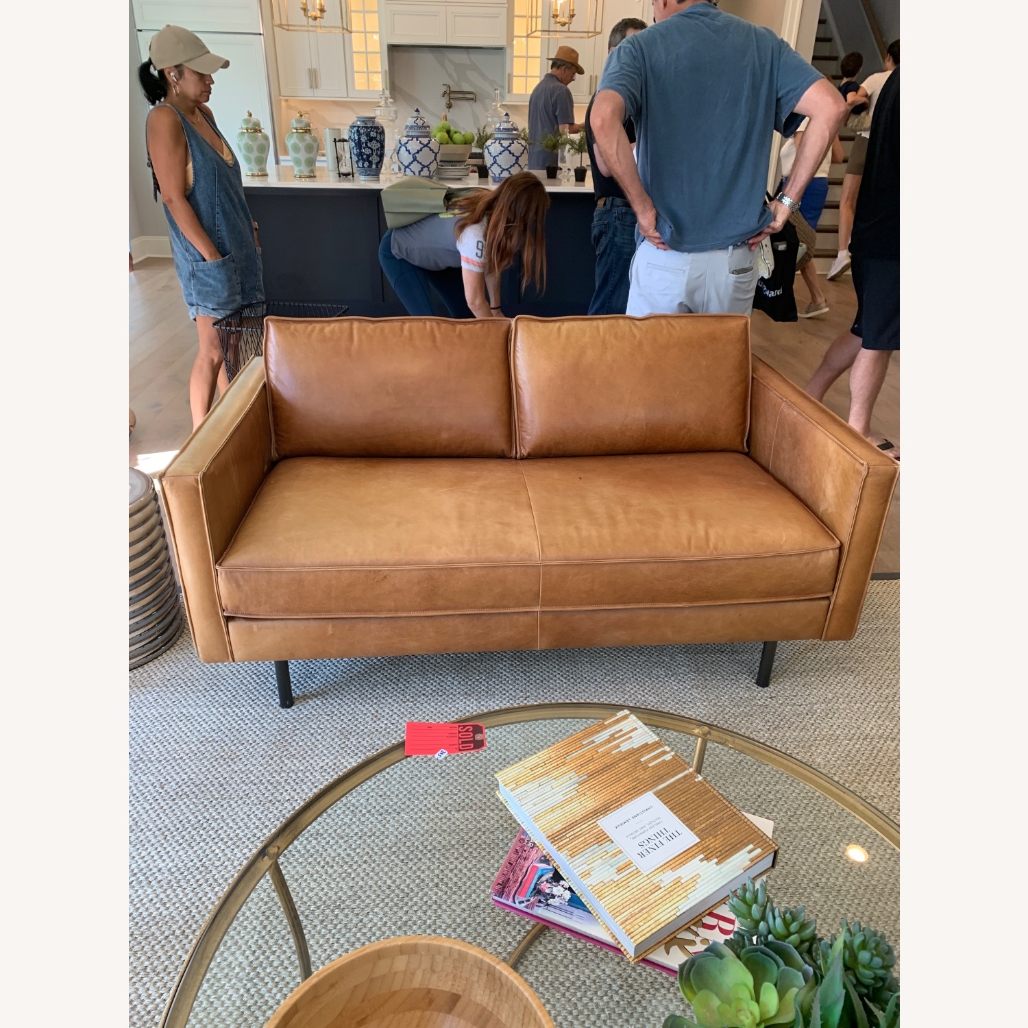 West Elm Harris Leather Sofa - image-1
