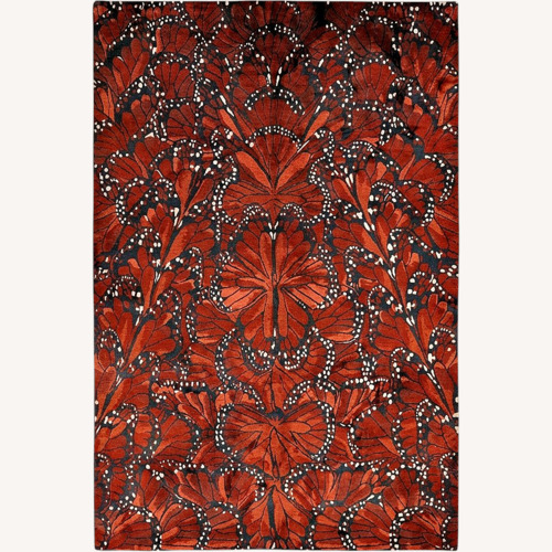 Used The Rug Company Monarch Red Silk Area Rug 6' x 9' for sale on AptDeco