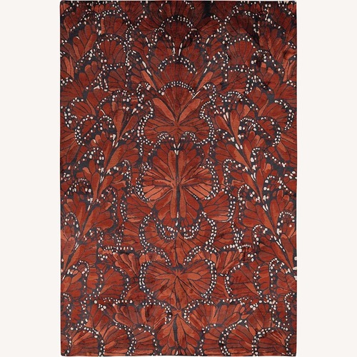 Used The Rug Company Monarch Red Silk Area Rug 6' x 9' for sale on AptDeco