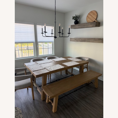 Used Pottery Barn Benchwright Table & Bench for sale on AptDeco