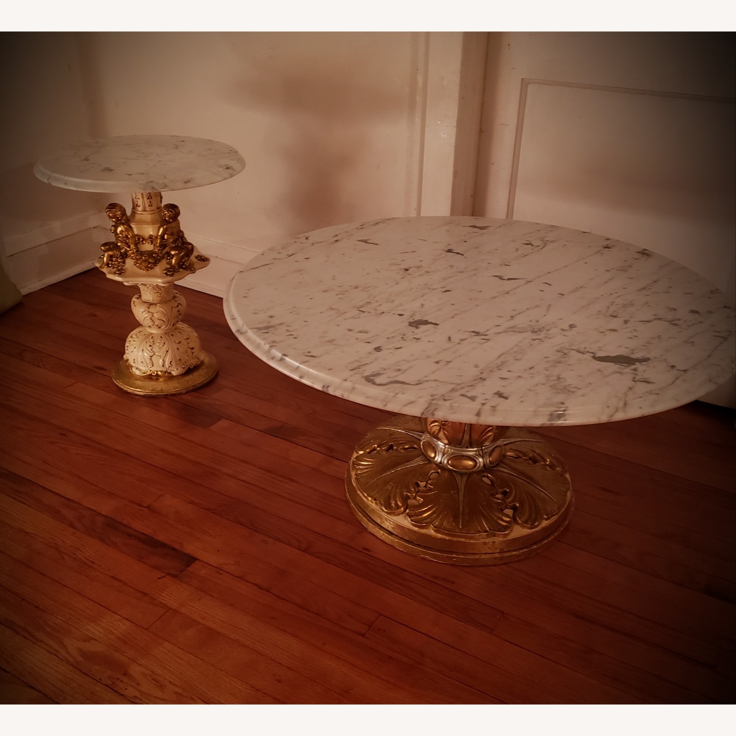 Italian Marble Hollywood Regency Table Set - image-3