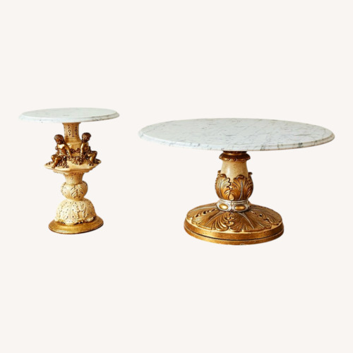 Used Italian Marble Hollywood Regency Table Set for sale on AptDeco