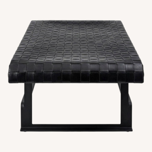 Used Black Leather Bench for sale on AptDeco
