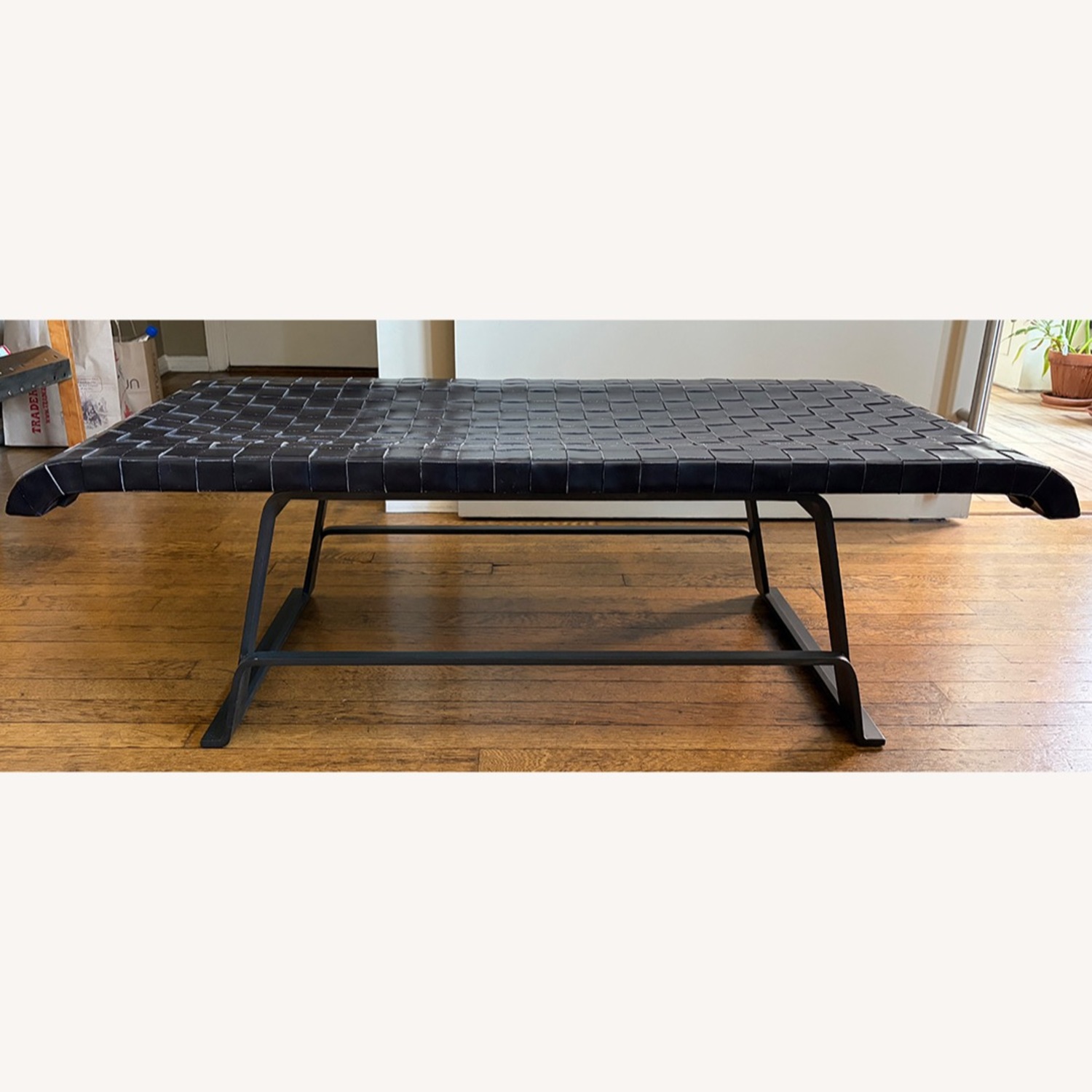 Black Leather Bench - image-2
