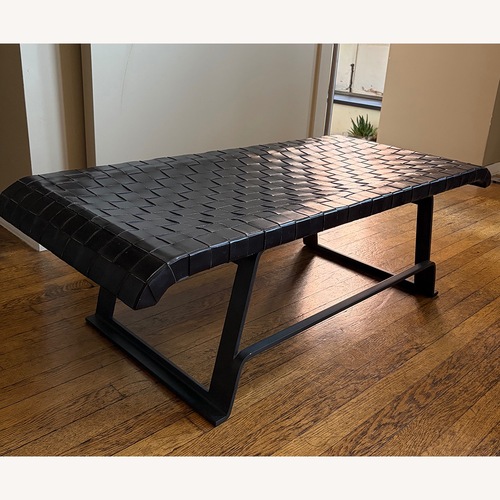 Used Black Leather Bench for sale on AptDeco