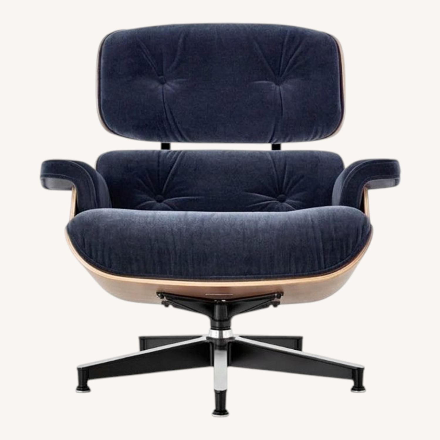 Herman Miller Eames Blue Accent Chair with Ottoman - image-0