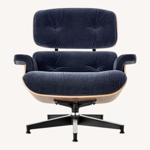 Used Herman Miller Eames Blue Accent Chair with Ottoman for sale on AptDeco