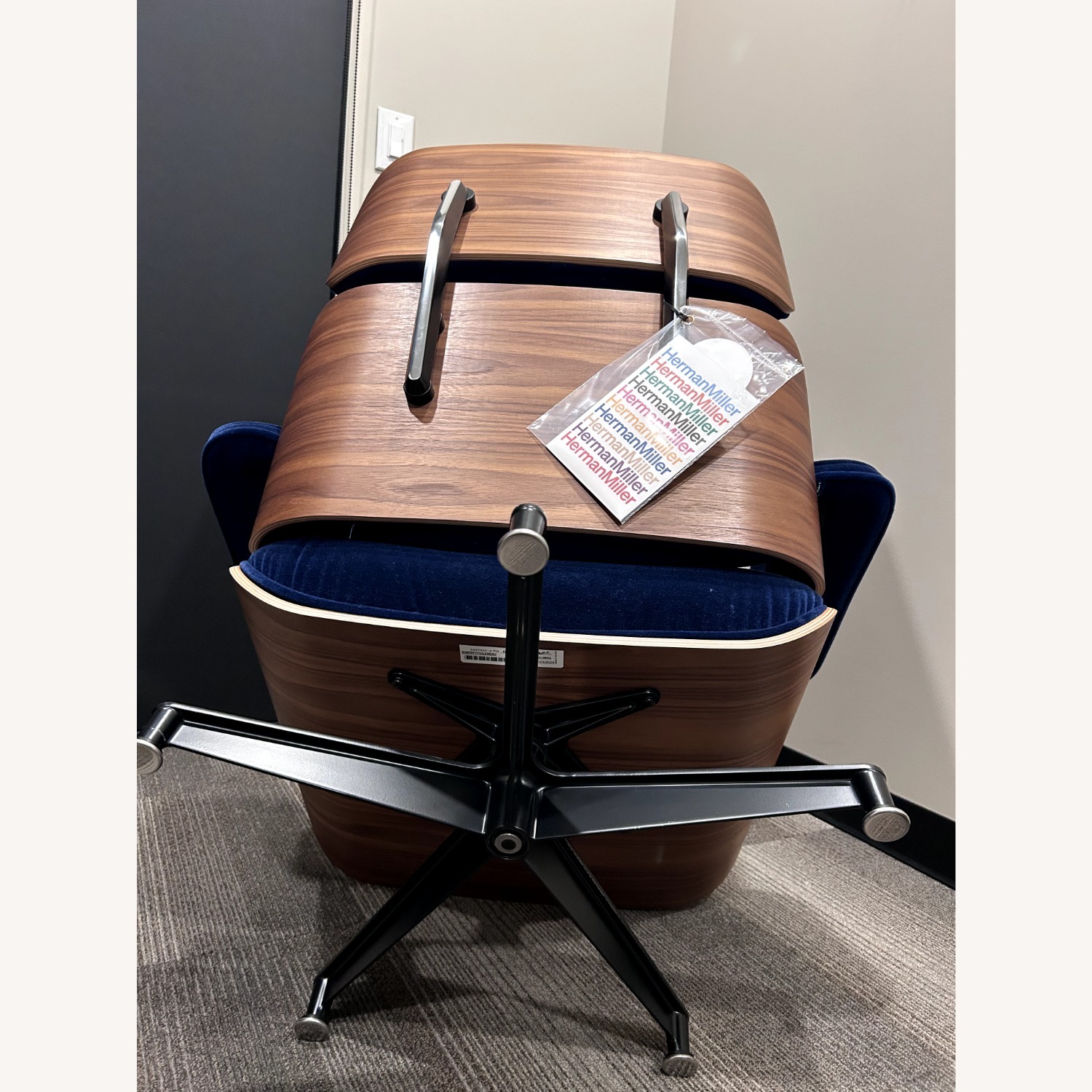 Herman Miller Eames Blue Accent Chair with Ottoman - image-3