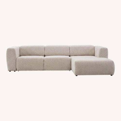 Used Picasso Natural Faux Leather 2 Piece Sectional for sale on AptDeco
