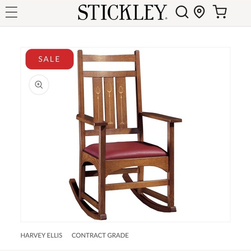 Used Stickley Harvey Ellis Rocking Chair W Inlay for sale on AptDeco